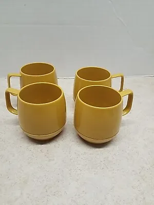 4 Dinex Insulated Cup Vintage Thermos Ware Mug Yellow Camping USA King Seeley • $22