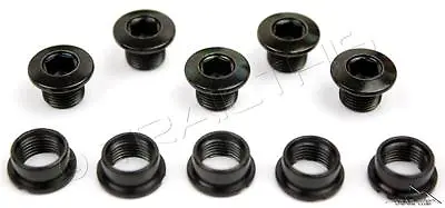 5-Count Set Of Origin8 Black Single-Speed Fixed Gear BMX Track Chainring Bolts • $12.85