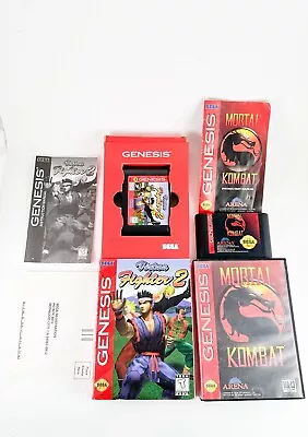 Mortal Kombat 1 + Virtua Fighter 2 Sega Genesis Original Authentic Complete CIB • $50