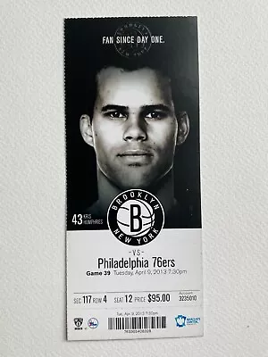 2013 Philadelphia 76ers At Brooklyn Nets Ticket 4/9/13 • $7.50