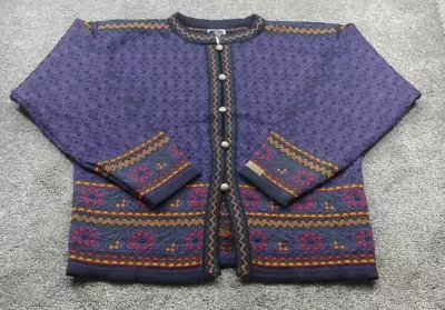 Extra Large Womens Dale Of Norway 100% Pure Wool Crew Neck Cardigan Chest 42/44  • £59.95