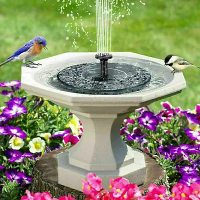 UK Solar Powered Water Feature Pump Floating Garden Pool Pond Bird Bath Fountain • £11.98