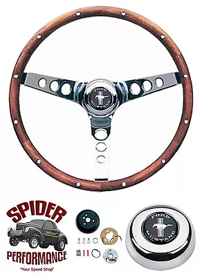 1970-1973 Mustang Steering Wheel PONY 13 1/2  CLASSIC WALNUT WOOD • $249.95