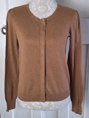 Next Camel Brown Thin Knit Cardigan - Size 8 • £3.99