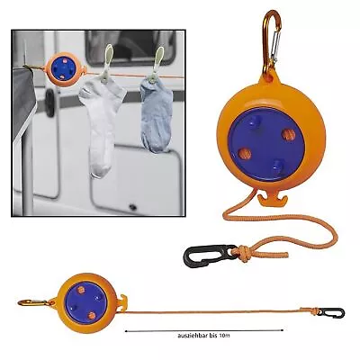 Retractable Clothes Line Camping Portable 10m Outdoor Extendable Clothes Line • £8.79