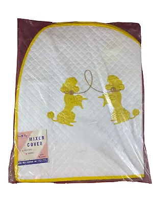 Vintage Dora May Kitchen Mixer Cover NOS Yellow Poodles Washable Quilted Durable • $44.99