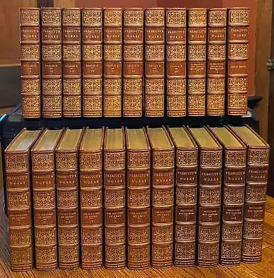 William H Prescott / FINE LEATHER-BOUND SET Montezuma Edition The Works 1904 • $2200