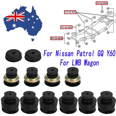 12PCS Body Mount Bushing Set Kit 9551006J00 For Nissan Patrol GQ Y60 LWB Wagon • $96.21