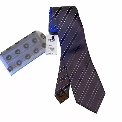 Nwt Imani Uomo Purple Silk Touch Neck Tie / Hanky New • $19.99