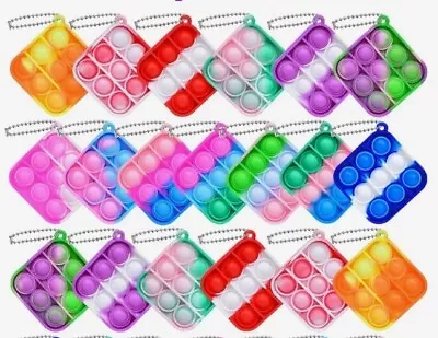 £2.99 • Buy Keyring Pop Popper Fidget Toy Push It Poppet Bubble Marble Stress Anxiety Relief