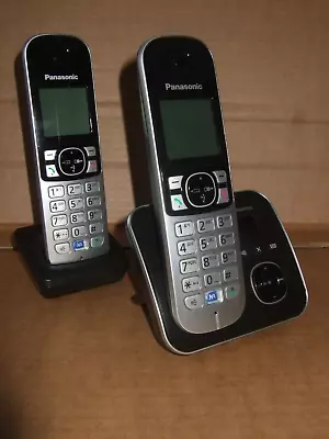 Panasonic KX-TG 6822EB Cordless Phone Twin Handset With Answer Machine • £21.95