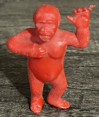 VTG 1950s 60s MPC 3  Hard Plastic Red King Kong Gorilla Ape Monkey Toy Figure • $19.98