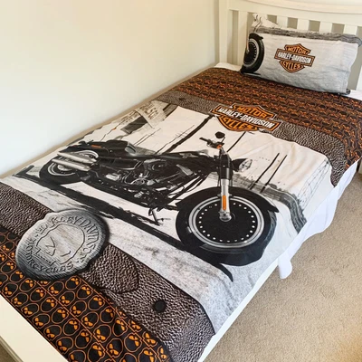 $20.12 • Buy Harley Davidson Single Doona Cover And Pillow Case