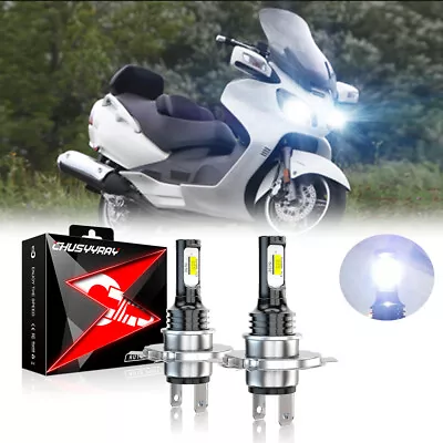 H4 9003 LED Headlight Bulbs Motorcycle For Suzuki Burgman 650 2005-2009 • $15.88