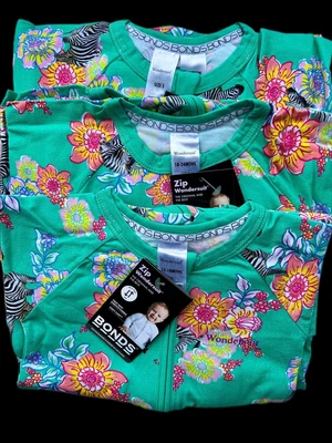 Size 1 2 3 • Bonds Girls Wondersuit Zippy Zebra Floral • BNWT • $24.95