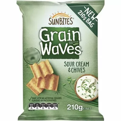 6x Grain Waves Sour Cream & Chives 210g • $40.60