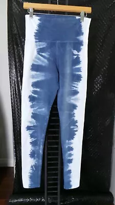 T Party Blue Tie Dye Hi Waist Straight Leg YOGA PANTS Women's Medium NWT  M-2 • $49.95