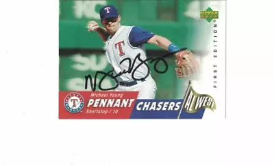 Michael Young Signed Ip 2007 Upper Deck Pc-my Texas Ranger Auto • $19.99