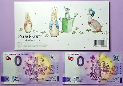 0 Euro Zero Pound GBAS 2023 1+2 PETER RABBIT & FRIENDS Set In Jewelry Envelope • £17.08