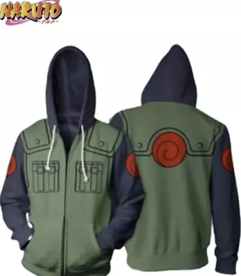 NARUTO Hoodie Unisex Pullover Kakashi Zipper Anime Jacket Sweatshirt Costume  • $27.49