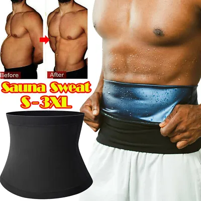 Men's Weight Loss Waist Trainer Sweat Slimming Body Shaper Sauna Belt Fat Burner • £10.99