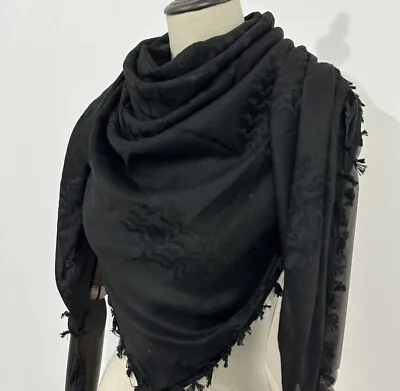 Shemagh Keffiyeh Arab Scarf Original Made In Palestine Kufiya Hatta Cotton Black • $29.43