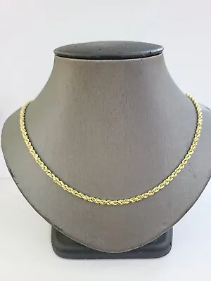 Real  14k Yellow Gold Rope Chain 3mm 18 Inches Ladies Necklace On Sale Free Ship • $326.24