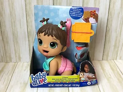 Baby Alive Lil Snacks Doll Eats &  Poops  8 Inch Brown Hair • $28.99