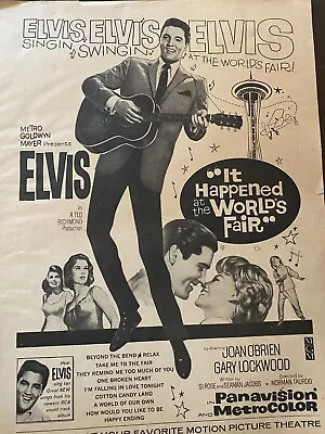 Elvis Presley It Happened At The World's Fair Full Page Vintage Promotional Ad • $3.99