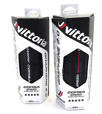 Vittoria Corsa Speed G2.0 Tubeless Ready Clincher Black (11A00119) 25mm PAIR • $169.99