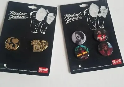 Michael Jackson Lapel Pins(2)& 1  Color Picture Buttons (4) • $19.99