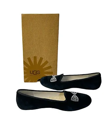 UGG Alloway Crystal Bow Suede Flats 1006713 Size 8 W Box • $49.95