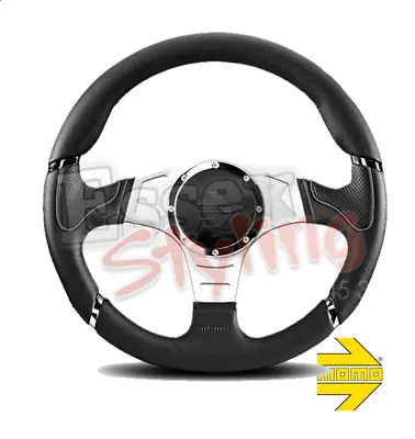 MOMO MILLENIUM SPORT STEERING WHEEL Ø350mm GREY With Free Delivery M11106545182 • $416.76