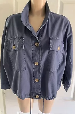 Velvet By Graham & Spencer Blue Oversize Cotton Jacket Size S • £7