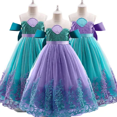 $14.28 • Buy Flower Wedding Princess Dress Cosplay Mermaid Costume Baby Girl Party Clothing
