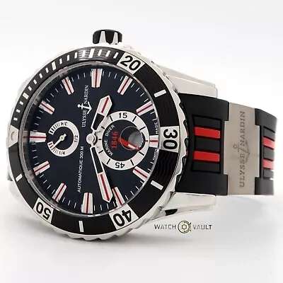 Ulysse Nardin Marine Diver 300M Black/Red Stainless Steel Automatic 44MM 263-10 • $5950