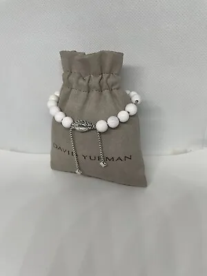 David Yurman Spiritual White Agate Beaded Wave Bracelet Sterling Silver • $140