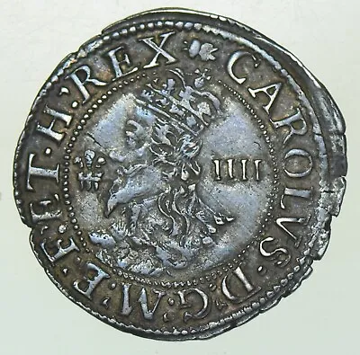 Scarce Charles I Hammered Silver Groat Aberystwyth Mint 1638-42 British Coin Gvf • £595