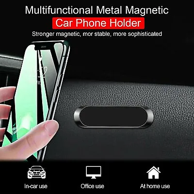 $4.99 • Buy Strip Shape Magnetic Car Phone Holder Stand For IPhone Magnet Mount Parts Black