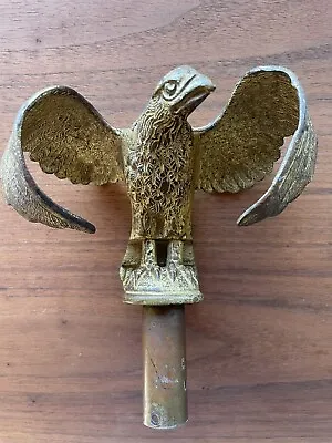 Antique Metal Eagle Flag Pole Finial Sculpture Statue Weathervane • $89.93