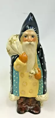 2018 New Vaillancourt Folk Art Chalk-ware  Starlight Santa #18030 Blue With Box • $335