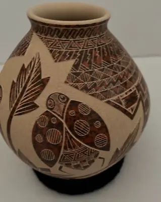 Mata Ortiz Pottery Olla Ladybug Sgraffito Hector Quintana Mexican Fine Folk Art • $120
