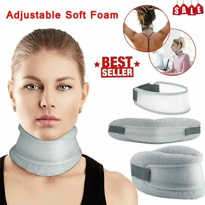 Adjustable 2in1 Neck Brace Collar Cervical Support Traction Pain-Relief Device • £6.72