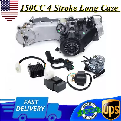 GY6 150CC 4-Stroke Long Case Complete Engine Motor For Scooter ATV Go Kart CVT • $293.55