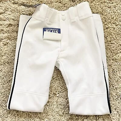 Mizuno White/Black Piped Hemmed Baseball Pants Sz Youth Small • $12