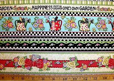 Choose 1 : Mary Engelbreit Happiness Lace Floral Cotton Fabric Border Strip • $4