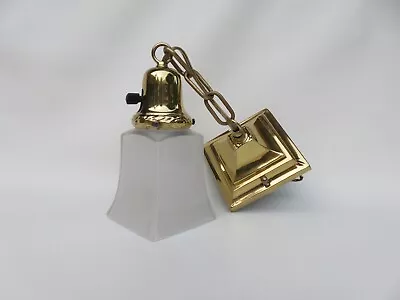 Mission Brass Light Fixture Pendant Sconce Satin Shade • $125