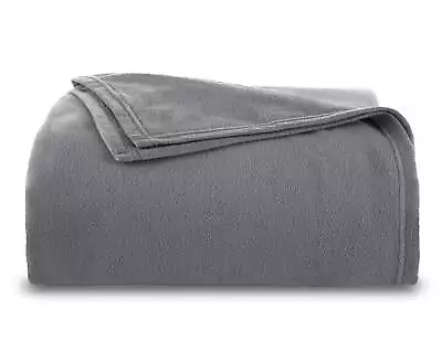 Vellux Fleece Blanket Queen Size Bed Blanket Grey Blanket (90x90 Inches Grey) • $24.62