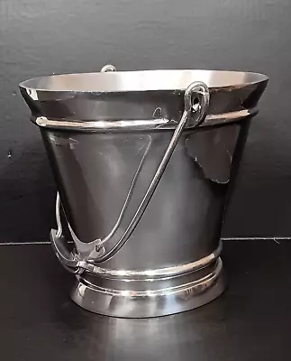 Ice Bucket Pottery Barn Chancellor Wine Chiller Silver Polished Aluminum Barware • $34.99