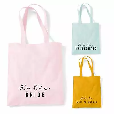 £7.95 • Buy Personalised Bridal Tote Bag Bride Bridesmaid Flowergirl Gift Shopper
